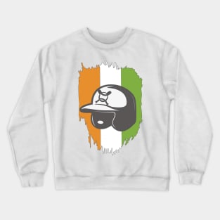 Indian Baseball Player Bat Ball Helmet Fan India Flag Crewneck Sweatshirt